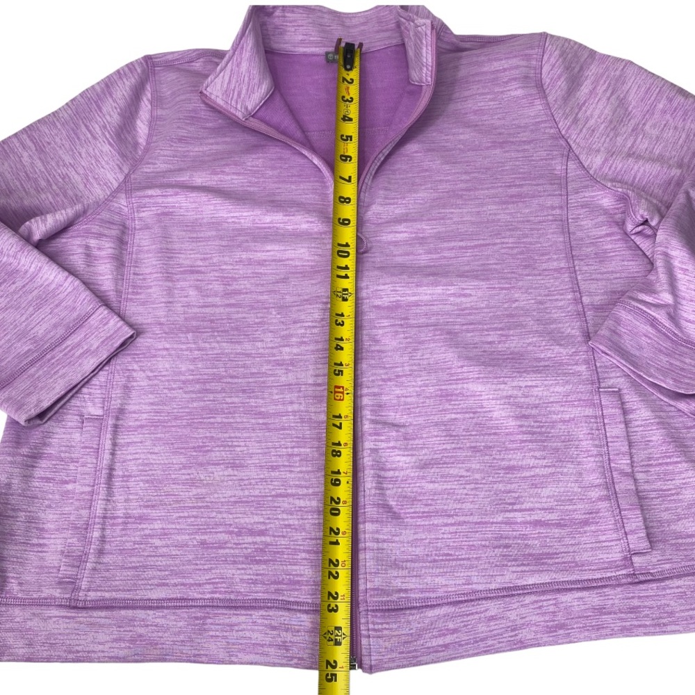 T for Talbots Sweatshirt Size 3X P Plus Petite Full Zip Heathered Lilac Purple - Picture 9 of 12
